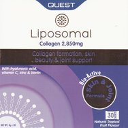 Quest Liposomal Collagen 2,850mg Хранителна Добавка с Колаген в Липозомна Форма в Комбинация с Витамини & Цинк за Добро Здраве на Кожата & Ставите с Вкус на Тропически Плодове 30 Sachets