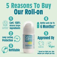 Salt of the Earth Natural Refillable Unscented Deodorant 75ml Salt of the Earth Natural Refillable Unscented Deodorant 75ml