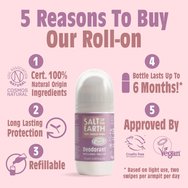 Salt of the Earth Natural Refillable Roll-On Deodorant 75ml - Peony Blossom