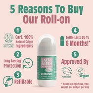 Salt of the Earth Natural Refillable Roll-On Deodorant 75ml - Melon & Cucumber