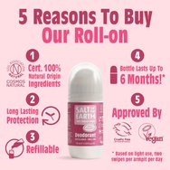Salt of the Earth Natural Refillable Roll-On Deodorant 75ml - Fresh Strawberry
