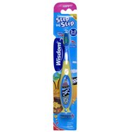 Wisdom Kids Step By Step 3-5 Years Soft Toothbrush 1 брой - Мека детска четка за зъби с влакна на различни нива за по-добро почистване & вендуза за закрепване