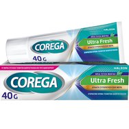 Corega Ultra Fresh 40g - Крем за фиксиране на протези предлага силно задържане с вкус на свежия мента