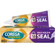 Corega Power Max Hold & Seal 40g - Крем за фиксиране на протези, силно задържане през целия ден с неутрален вкус Corega Power Max Hold & Seal 40g - Крем за фиксиране на протези, силно задържане през целия ден с неутрален вкус