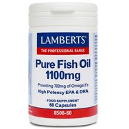 Lamberts Pure Fish Oil 1100mg 60caps - Допринася за нормалната функция на сърцето на зрението и мозъка
