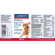 Lamberts Multi Vitamin & Mineral Formula for Dogs Високоефективна хранителна добавка с формула от витамини & минерали за кучета 90tabs Lamberts Multi Vitamin & Mineral Formula for Dogs Високоефективна хранителна добавка с формула от витамини & минерали за кучета 90tabs