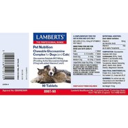 Lamberts Glucosamine Complex for Dogs & Cats Хранителна добавка с глюкозамин и витамини C & E за поддържане на доброто здраве на ставите при домашни кучета & котки 90 дъвчащи таблетки Lamberts Glucosamine Complex for Dogs & Cats Хранителна добавка с глюкозамин и витамини C & E за поддържане на доброто здраве на ставите при домашни кучета & котки 90 дъвчащи таблетки