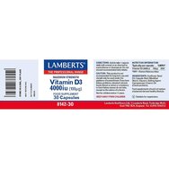 Lamberts Vitamin D3 4000iu Хранителна добавка с витамин D3 за доброто функциониране на костите, зъбите & имунната система 30caps Lamberts Vitamin D3 4000iu Хранителна добавка с витамин D3 за доброто функциониране на костите, зъбите & имунната система 30caps