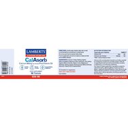 Lamberts CalAsorb Calcium 800mg & Vitamin D3 6μg Хранителна добавка с калций под формата на цитрат и витамин D3 за максимално усвояване и добро здраве на костите 180tabs Lamberts CalAsorb Calcium 800mg & Vitamin D3 6μg Хранителна добавка с калций под формата на цитрат и витамин D3 за максимално усвояване и добро здраве на костите 180tabs