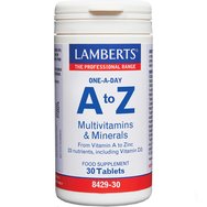Lamberts A to Z Multivitamin & Minerals Хранителна добавка с формула от мултивитамини & минерали за тонус & енергия всеки ден 30tabs
