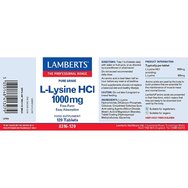 Lamberts L-Lysine HCI 1000mg, 120tabs