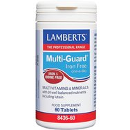 Lamberts Multi-Guard Iron & Iodine Free Хранителна добавка с мултивитамини & минерали без желязо & йод за енергия, тонус & покриване на хранителните нужди на лица над 50 години 60tabs