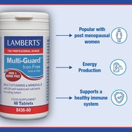 Lamberts Multi-Guard Iron & Iodine Free Хранителна добавка с мултивитамини & минерали без желязо & йод за енергия, тонус & покриване на хранителните нужди на лица над 50 години 60tabs Lamberts Multi-Guard Iron & Iodine Free Хранителна добавка с мултивитамини & минерали без желязо & йод за енергия, тонус & покриване на хранителните нужди на лица над 50 години 60tabs