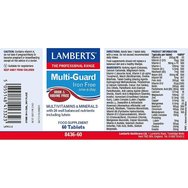 Lamberts Multi-Guard Iron & Iodine Free Хранителна добавка с мултивитамини & минерали без желязо & йод за енергия, тонус & покриване на хранителните нужди на лица над 50 години 60tabs Lamberts Multi-Guard Iron & Iodine Free Хранителна добавка с мултивитамини & минерали без желязо & йод за енергия, тонус & покриване на хранителните нужди на лица над 50 години 60tabs