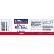 Lamberts Vitamins D3 2000iu & K2 90µg Витамин D3 и K2 (MK-7) - хранителна добавка с естествен произход, високо качество за подкрепа на костите и имунната система. 90caps Lamberts Vitamins D3 2000iu & K2 90µg Витамин D3 и K2 (MK-7) - хранителна добавка с естествен произход, високо качество за подкрепа на костите и имунната система. 90caps