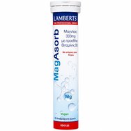 Lamberts MagAsorb 300mg Хранителна добавка с магнезий и витамин B6 за тонус, енергия и подпомагане на мускулната функция с вкус на цитрон 20 Effer.Tabs Lamberts MagAsorb 300mg Хранителна добавка с магнезий и витамин B6 за тонус, енергия и подпомагане на мускулната функция с вкус на цитрон 20 Effer.Tabs