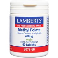 Lamberts Methyl Folate 400μg Хранителна добавка с фолиева киселина в метаболитно активна форма за правилното развитие на тъканите по време на бременност, енергийния метаболизъм & баланса на хомоцистеина 60tabs Lamberts Methyl Folate 400μg Хранителна добавка с фолиева киселина в метаболитно активна форма за правилното развитие на тъканите по време на бременност, енергийния метаболизъм & баланса на хомоцистеина 60tabs