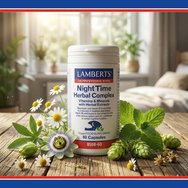 Lamberts Night Time Herbal Complex Хранителна добавка с екстракти от билки, минерали и микроелементи за по-лесен и по-качествен сън 60caps