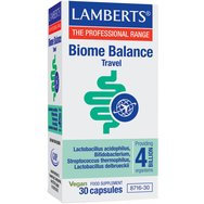 Lamberts Biome Travel 30caps - Пробиотична хранителна добавка за възстановяване на чревната флора и баланс по време на пътуване Lamberts Biome Travel 30caps - Пробиотична хранителна добавка за възстановяване на чревната флора и баланс по време на пътуване