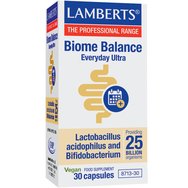 Lamberts Biome Balance Everyday Ultra Хранителна добавка с високоефективни пробиотици за ежедневна защита на стомашно-чревния микробиом 30caps Lamberts Biome Balance Everyday Ultra Хранителна добавка с високоефективни пробиотици за ежедневна защита на стомашно-чревния микробиом 30caps