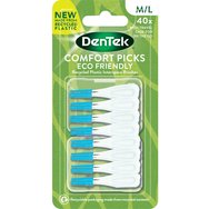 Dentek Comfort Picks Recycled Plastic Interspace Brushes Size M/L 40 бр - Интердентални гумени четки Dentek Comfort Picks Recycled Plastic Interspace Brushes Size M/L 40 бр - Интердентални гумени четки