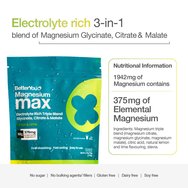 BetterYou Magnesium Max 3in1 Powder Хранителна добавка с формула с магнезий с високо съдържание & бионаличност срещу умора & за подобряване на мускулната ефективност 135g - Lemon & Lime Flavour BetterYou Magnesium Max 3in1 Powder Хранителна добавка с формула с магнезий с високо съдържание & бионаличност срещу умора & за подобряване на мускулната ефективност 135g - Lemon & Lime Flavour