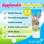 Brush-Baby Applemint Toothpaste 0-3 Years, 50ml Brush-Baby Applemint Toothpaste 0-3 Years, 50ml