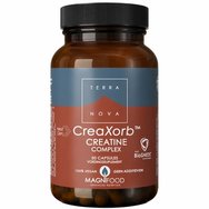 Terranova CreaXorb Creatine Plus Хранителна добавка с креатин монохидрат за подкрепа на мускулната сила при хора с повишени изисквания към физическата активност 50veg.caps