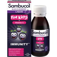 Galenica Sambucol Black Elderberry for Kids + Vitamin C Liquid Formula 120ml - Хранителна добавка под формата на сироп за деца с витамин С и черен бъз за укрепване на имунната система с приятен вкус Galenica Sambucol Black Elderberry for Kids + Vitamin C Liquid Formula 120ml - Хранителна добавка под формата на сироп за деца с витамин С и черен бъз за укрепване на имунната система с приятен вкус
