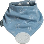 Cheeky Chompers Neckerchew Theething Bib 2m+, 1 бр, Код 88593 - Denim Stars - Двустранен платнеен лигавник с регулируемо копче и гризалка