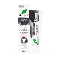 Dr.Organic Extra Whitening Charcoal Toothpaste 100ml - Паста за зъби с активен въглен и флуорид Dr.Organic Extra Whitening Charcoal Toothpaste 100ml - Паста за зъби с активен въглен и флуорид