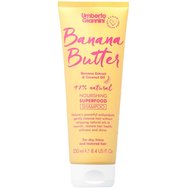 Umberto Giannini Banana Butter Nourishing Superfood Shampoo Шампоан със суперхрани, който задържа влагата и дълбоко хидратира къдриците с мощни натурални антиоксиданти 250ml Umberto Giannini Banana Butter Nourishing Superfood Shampoo Шампоан със суперхрани, който задържа влагата и дълбоко хидратира къдриците с мощни натурални антиоксиданти 250ml
