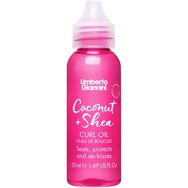 Umberto Giannini Coconut & Shea Curl Oil Изключително леко олио с кокосово масло, масло от карите & зехтин за защита на косъма от накъсване & външни увреждания, идеално за вълниста или къдрава коса 50ml