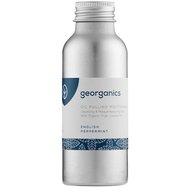 Georganics Oil Pulling Engish Peppermint Mouthwash 100ml - Вода за уста с кокосово масло и масло от мента за лечение на гингивит и срещу плака - Аюрведична философия
