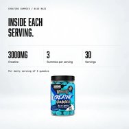 Warrior Creatine Gummies Хранителна добавка с креатин за повишаване на мускулната сила & издръжливост с вкус на синя малина 90 желирани бонбона - Blue Razz Warrior Creatine Gummies Хранителна добавка с креатин за повишаване на мускулната сила & издръжливост с вкус на синя малина 90 желирани бонбона - Blue Razz