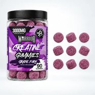 Warrior Creatine Gummies Хранителна добавка с креатин за повишаване на мускулната сила & издръжливост с вкус на горски плодове 90 желирани бонбона - Grape Fury Warrior Creatine Gummies Хранителна добавка с креатин за повишаване на мускулната сила & издръжливост с вкус на горски плодове 90 желирани бонбона - Grape Fury