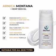AliaMed Arnica Gel & Hemp Охлаждащ гел с екстракт от Arnica & масло от коноп за ежедневна грижа за уморени крака, стъпала & натоварена кожа 100ml AliaMed Arnica Gel & Hemp Охлаждащ гел с екстракт от Arnica & масло от коноп за ежедневна грижа за уморени крака, стъпала & натоварена кожа 100ml