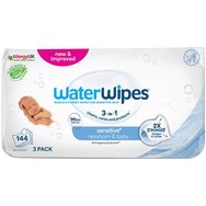 WaterWipes Baby Wipes 0m+, 144 бр (3x48 бр) - Ароматизирани бебешки кърпички с 99,9% вода и 0,01% екстракт от семки на грейпфрут