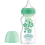 Dr. Brown’s Пластмасова бебешка бутилка Options+ Anti-colic с широко гърло 0m+, 270ml, код WB91806 - зелена