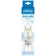 Dr. Brown’s Anti-colic Options+ Spit-up, Burping & Gas Код SB81108 пластмасово бебешко шише, специално проектирано да намалява коликите & рефлукса, причинени от храненето при бебета 250ml - Squirrel