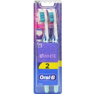 Oral-B 3D White Duo Medium Toothbrush Сини 2 бр