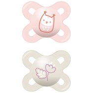 Mam Start Silicone Soother 0-2m 2 броя, Код 125S - Розово / Кремаво 2