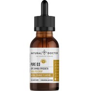 Natural Doctor Pure Vitamin D3 Drops хранителна добавка с витамин D3 в течна форма за прием за подпомагане на имунната система и здравето на костите и зъбите с вкус на портокал 30ml