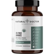 Natural Doctor 20 Free Aminos Добавка с 20 растителни аминокиселини за енергия, естествено мускулно възстановяване и справяне с хронична умора 120 веган капсули Natural Doctor 20 Free Aminos Добавка с 20 растителни аминокиселини за енергия, естествено мускулно възстановяване и справяне с хронична умора 120 веган капсули