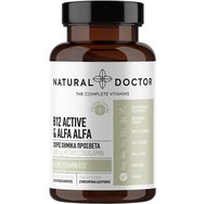 Natural Doctor B12 Active & Alfa Alfa Добавка с витамин В12 и прах от люцерна за добро функциониране на нервната система, срещу умора и изтощение 120 вег. капс