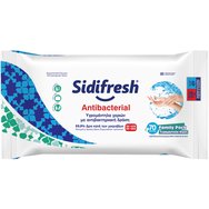 Sidifresh Antibacterial Wet Wipes 70 бр - Кърпички за антимикробно действие и хидратация с алое, масло от чаено дърво и зелен чай