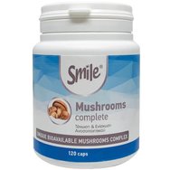 Smile Mushrooms Complete Комбинирана хранителна добавка с екстракт от гъби за укрепване на имунитета, подобряване на паметта и концентрацията с детоксикиращи свойства 120caps