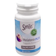 Smile Melatonin Plus Хранителна добавка с мелатонин, екстракт от шафран и витамин B6 за незабавен качествен сън и борба с часовата разлика 30caps