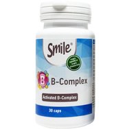 Smile B-Complex Хранителна добавка с комплекс от витамини B за нормалното функциониране на нервната система, срещу умора & отпадналост за повишена умствена работоспособност 30caps Smile B-Complex Хранителна добавка с комплекс от витамини B за нормалното функциониране на нервната система, срещу умора & отпадналост за повишена умствена работоспособност 30caps