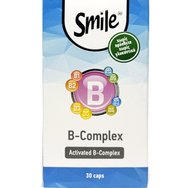 Smile B-Complex Хранителна добавка с комплекс от витамини B за нормалното функциониране на нервната система, срещу умора & отпадналост за повишена умствена работоспособност 30caps
